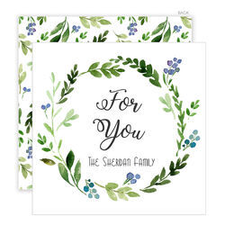 Green Wreath Enclosure Cards