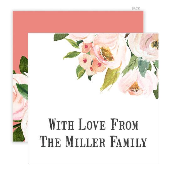 Pink Corner Roses Enclosure Cards