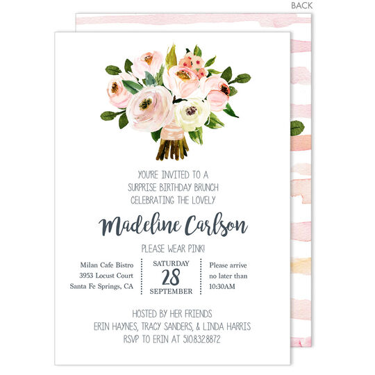 Pink Bouquet Invitations