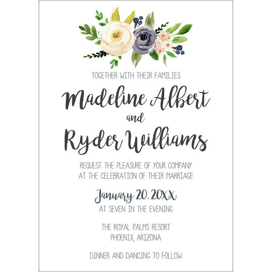 Gray and Ivory Roses Invitations