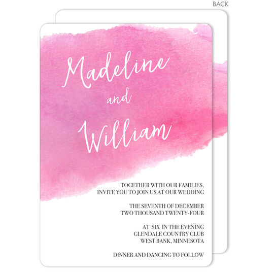 Pink Big Swash Invitations