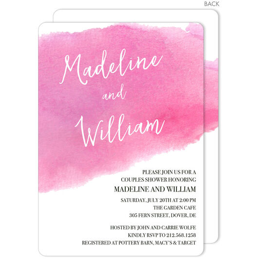 Pink Big Swash Invitations