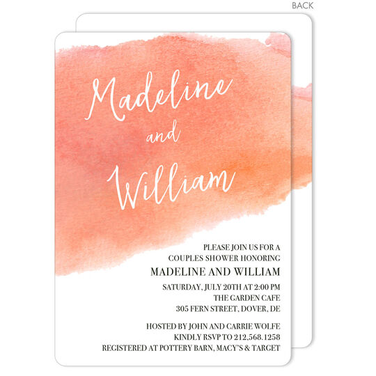 Orange Big Swash Invitations