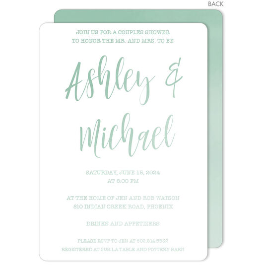 Green Ombre Invitations