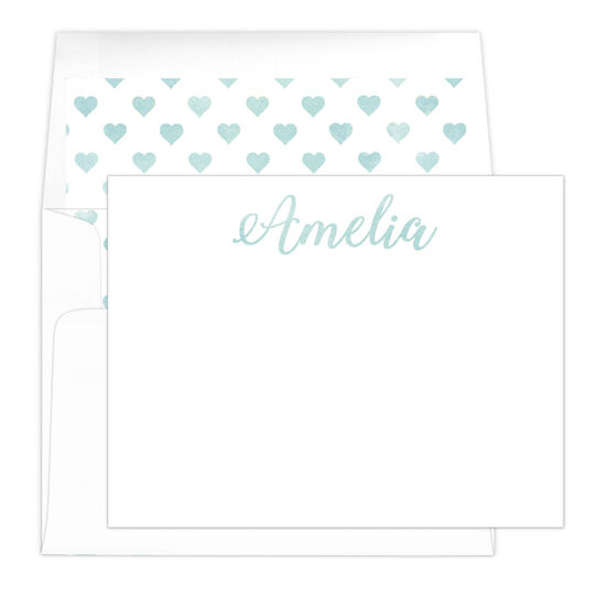 Watercolor Heart Flat Note Cards