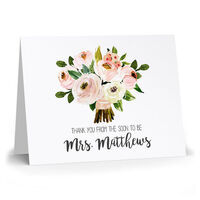 Pink Bouquet Folded Thank You Note Cards