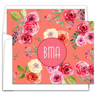 Salmon Rose Foldover Note Cards
