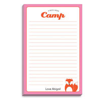Pink and Orange Border Fox Camp Notepads