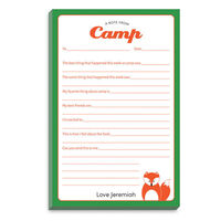 Green and Orange Border Fox Fill In Camp Notepads