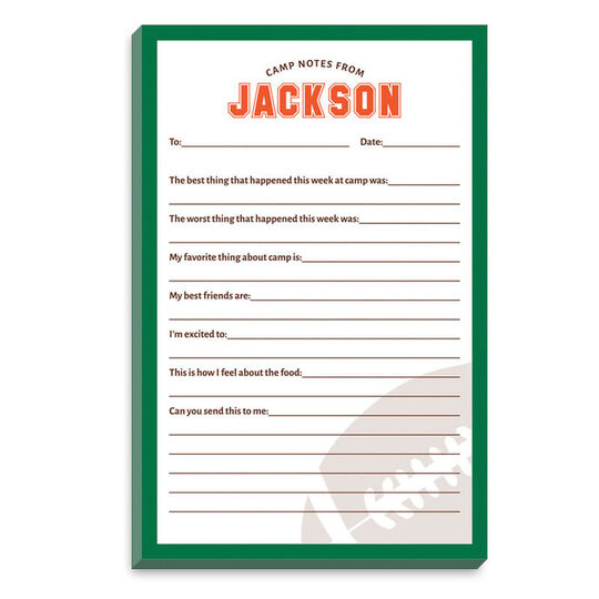 Football Fill In Camp Notepads