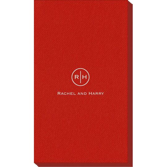 Circle Initials Linen Like Guest Towels