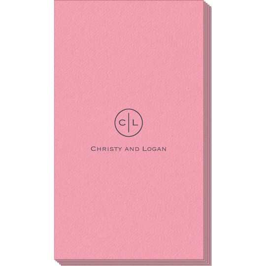 Circle Initials Linen Like Guest Towels