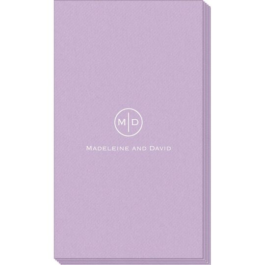 Circle Initials Linen Like Guest Towels