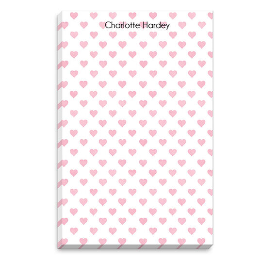 Pink Watercolor Petite Hearts Notepad