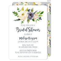 Gray and Ivory Roses Shower Invitations