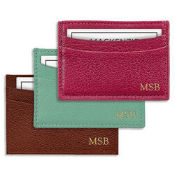 Classic Personalized Leather Card Case