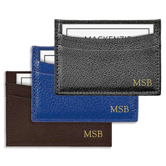 Classic Personalized Leather Card Case