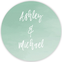 Green Ombre Round Stickers