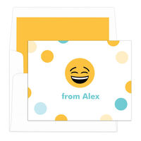 Laughing Emoji Dots Foldover Note Cards