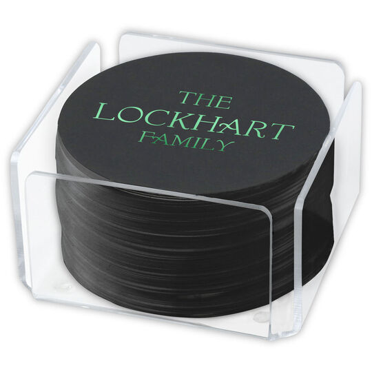 Design Your Own Black Round Coasters