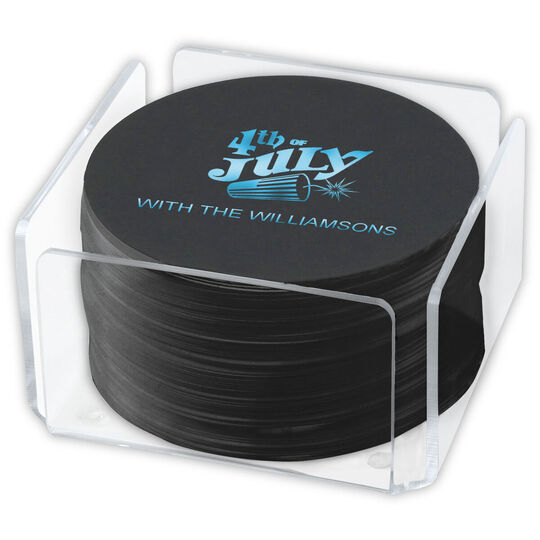 Design Your Own Black Round Coasters