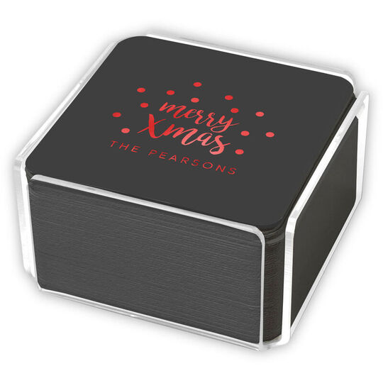 Design Your Own Black Confetti Square Coasters