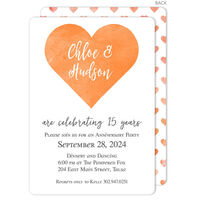 Orange Watercolor Heart Invitations