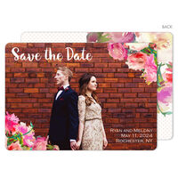 Corner Peonies Photo Save The Date Announcements