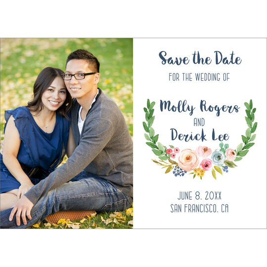 Rose Swag Photo Save The Date Cards