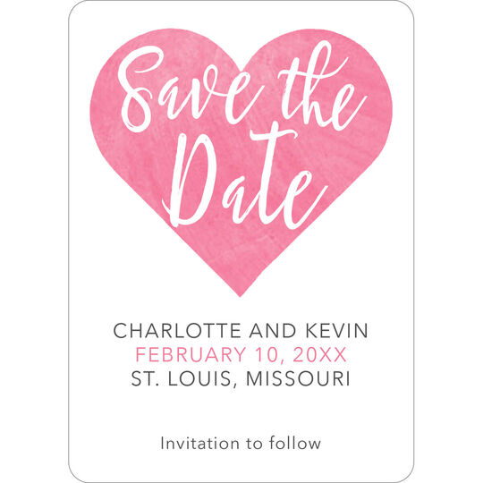 Watercolor Heart Save The Date Cards