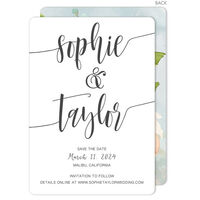 Black Large Swoosh Names Save the Date Announcements