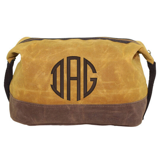 Personalized Waxed Canvas Dopp Kit