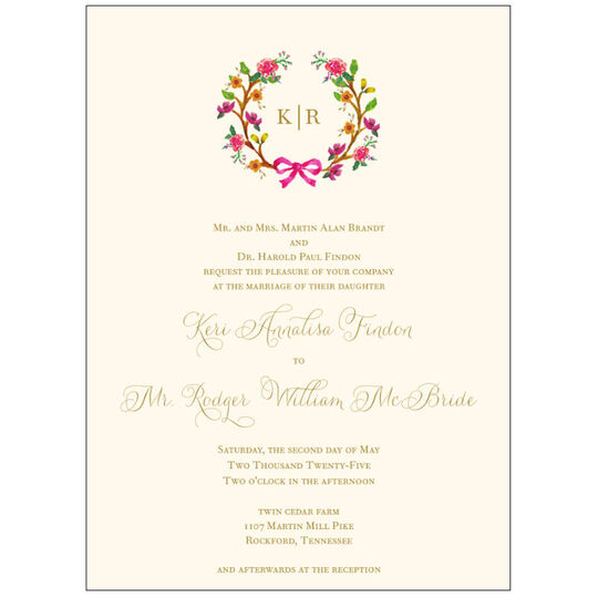 Flowery Wreath Invitations