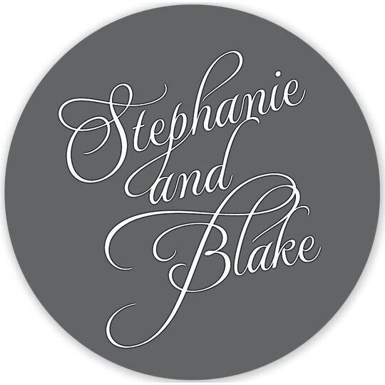 Special Grey Name Round Gift Stickers