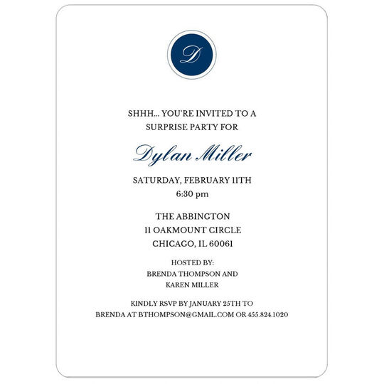 Circle Initials Birthday Invitations