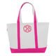 Personalized Medium Hot Pink Trimmed Classic Tote Image 1 of 3