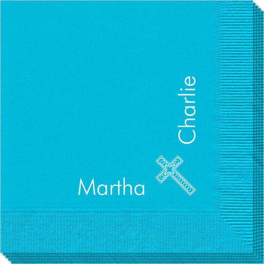 Corner Text with Inspirational Cross Napkins