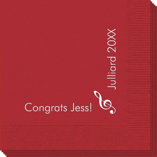 Corner Text with Treble Clef Design Napkins