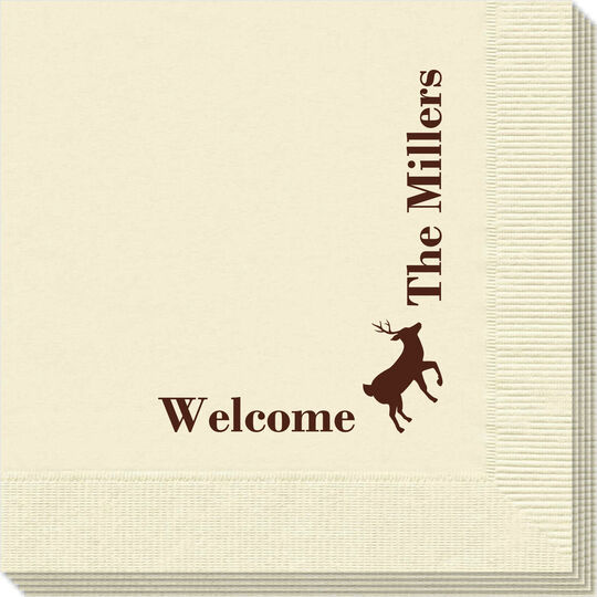 Corner Text with Deer Park Design Napkins