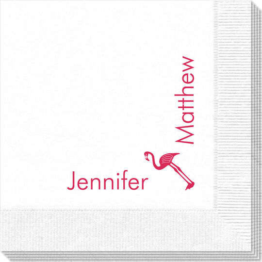Corner Text with Flamingo Design Napkins