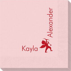 Corner Text Napkins with Cupid Design