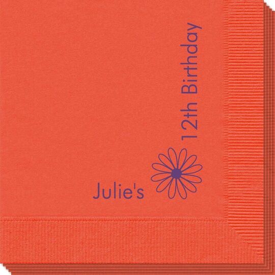 Corner Text with Daisy Design Napkins