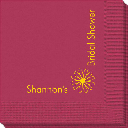 Corner Text with Daisy Design Napkins