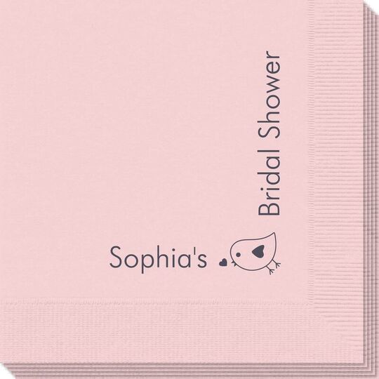 Corner Text with Baby Bird Design Napkins