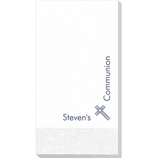 Corner Text with Inspirational Cross Guest Towels