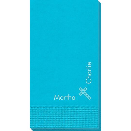 Corner Text with Inspirational Cross Guest Towels