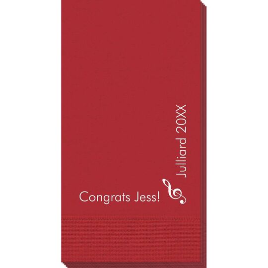 Corner Text with Treble Clef Design Guest Towels