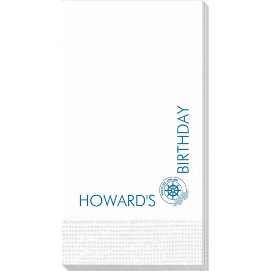 Corner Text with Welcome Aboard Design Guest Towels