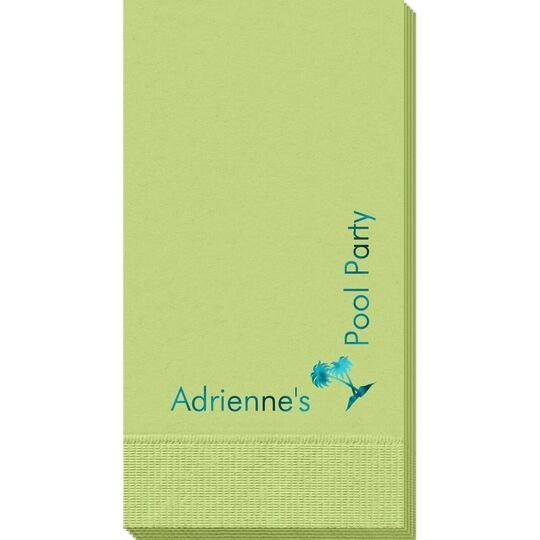 Corner Text with Palm Trees Guest Towels