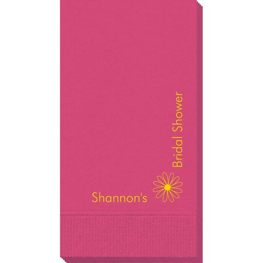 Corner Text with Daisy Design Guest Towels
